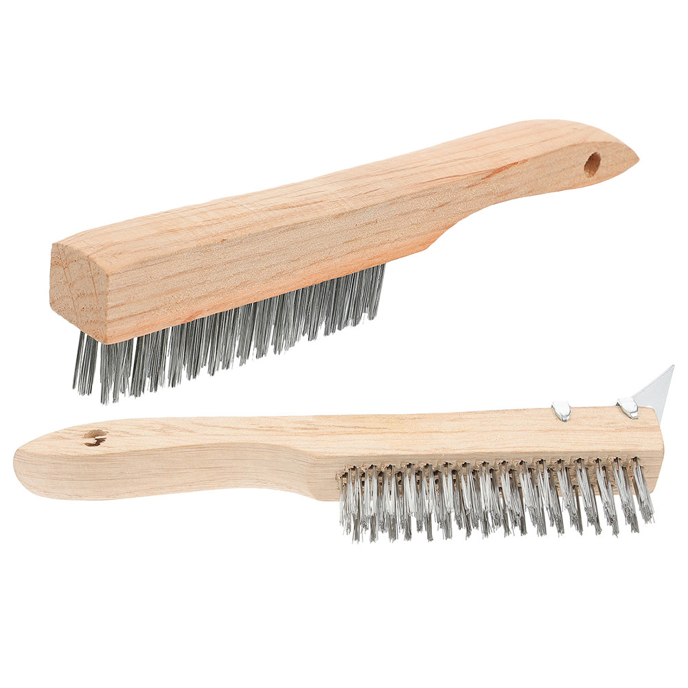 Paint Brush - 2Pcs Sturdy Steel Wire Brush Wooden
