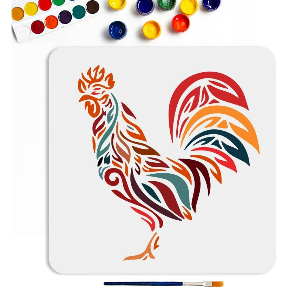 Chicken Stencil 11.8×11.8inch  - Paint Brush review and price
